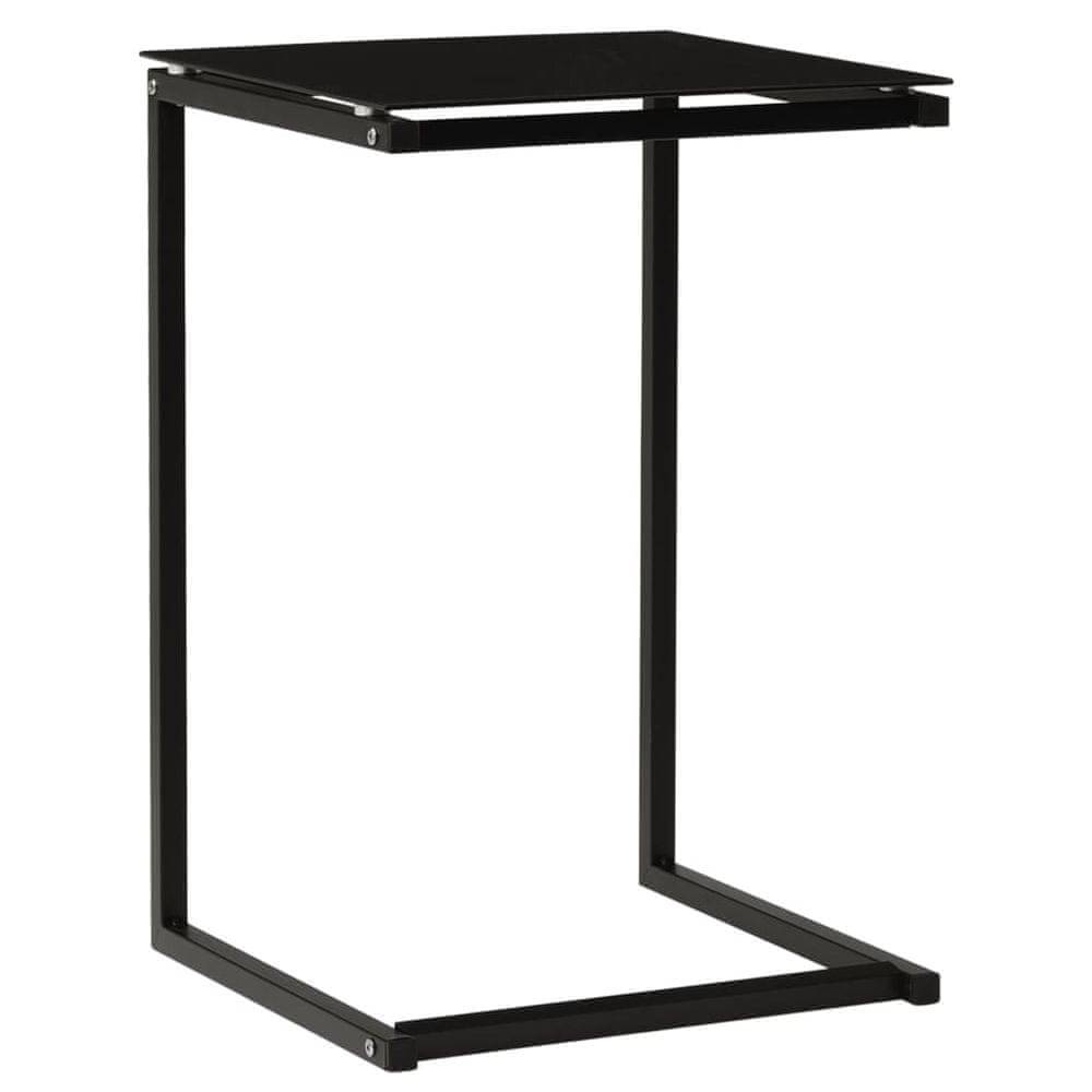Vidaxl Bočný stôl čierny 40x40x60 cm tvrdené sklo